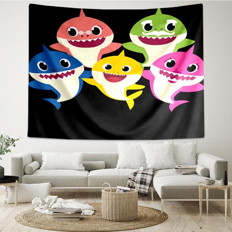 Cartoon Shark Dance Party Tapestry Hanging for Bedroom,Livingroom, Playroom,Decor Art Room Wall Tapestry Holiday and Birthday Gifts