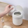 Mini Desktop Trash Can with Lid Garbage Waste Bin Organizer Bedroom Offi Desk Storage Box Made Durable Plastic Home Supplies