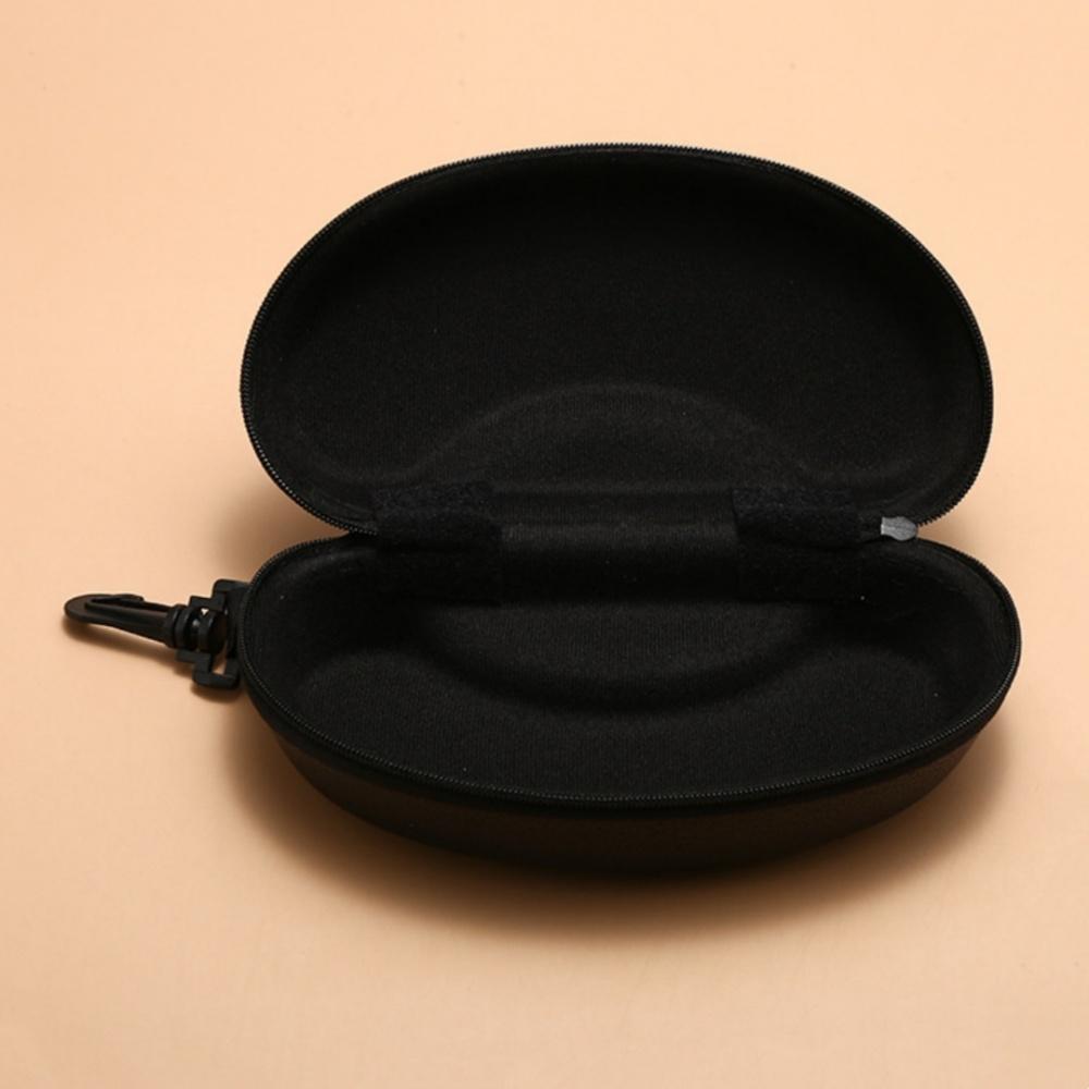 Tragbare Haken-Brillenetui PU-Lederstruktur Sport Anti-Druck Radsport-Sonnenbrillen-Aufbewahrungstasche Hartschalen-Brillen-Schutz