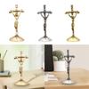 Tabletop Crucifix Standing Cross Traditional Christian Table Decoration for Home Office Portable Durable Fine Workmanship