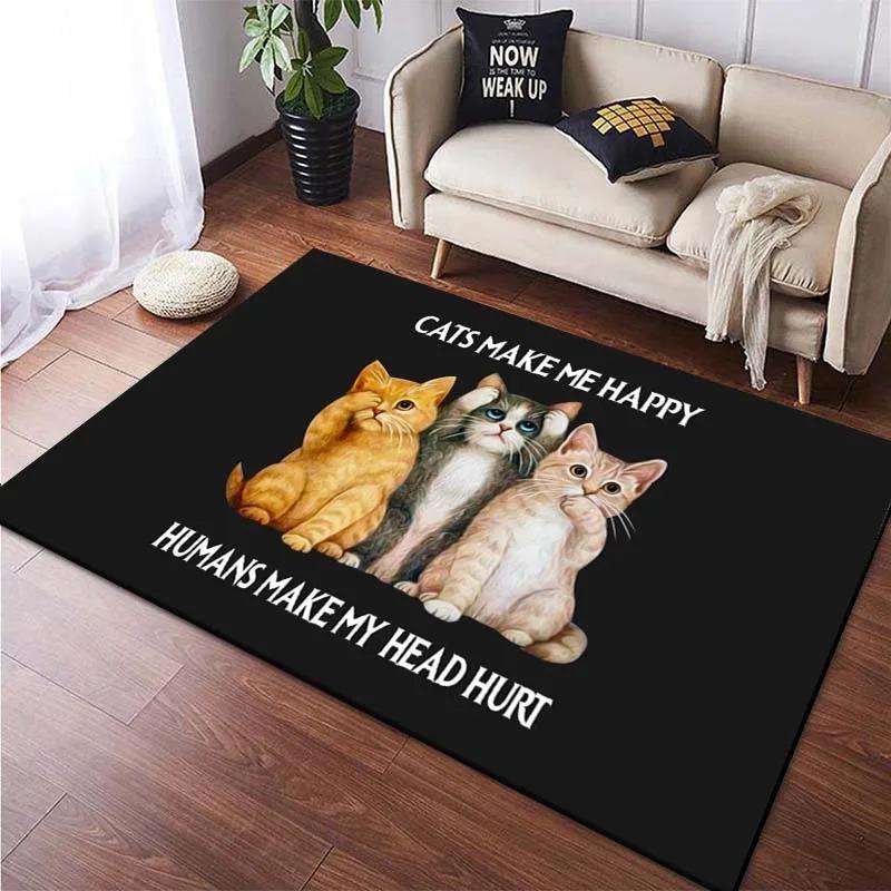 Pet Cat Personalized Print Floor Mats Door Front Decoration Home Living Room Floor Mats