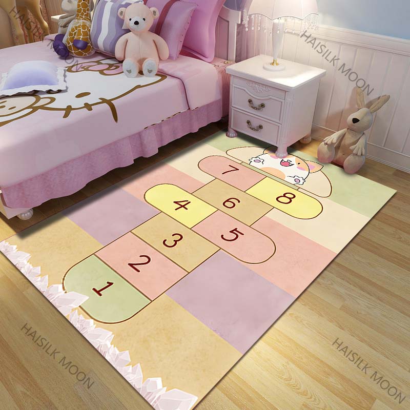 1 Stück Cartoon Hüpfspiel Spielteppich für Wohnzimmer Schlafzimmer Sofa Fußmatte Heimdekor Rutschfeste Bodenmatte Große Größe Luxusgeschenke
