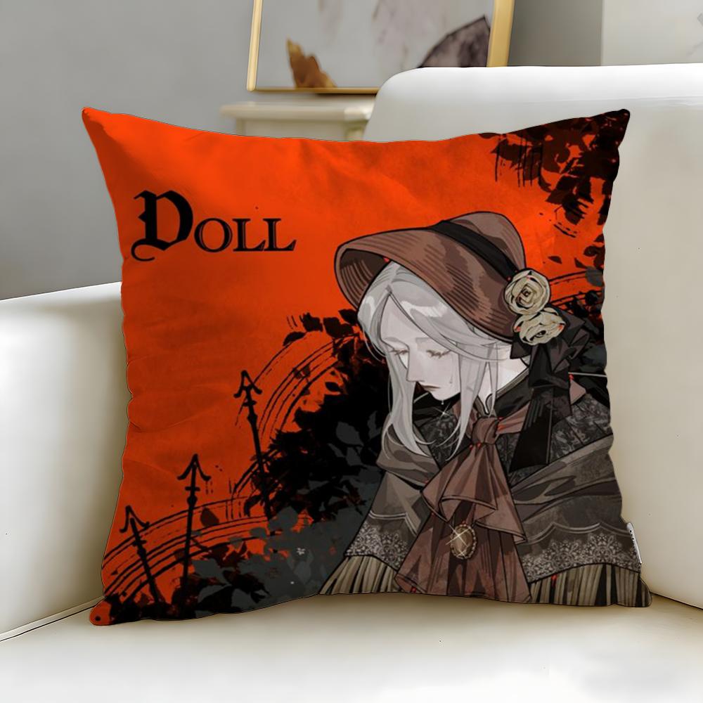 Classic Game Bloodborne Cushion Cover Soft & Easy-Wash Pillow Case – Versatile for Couch, Bed, Travel and Office