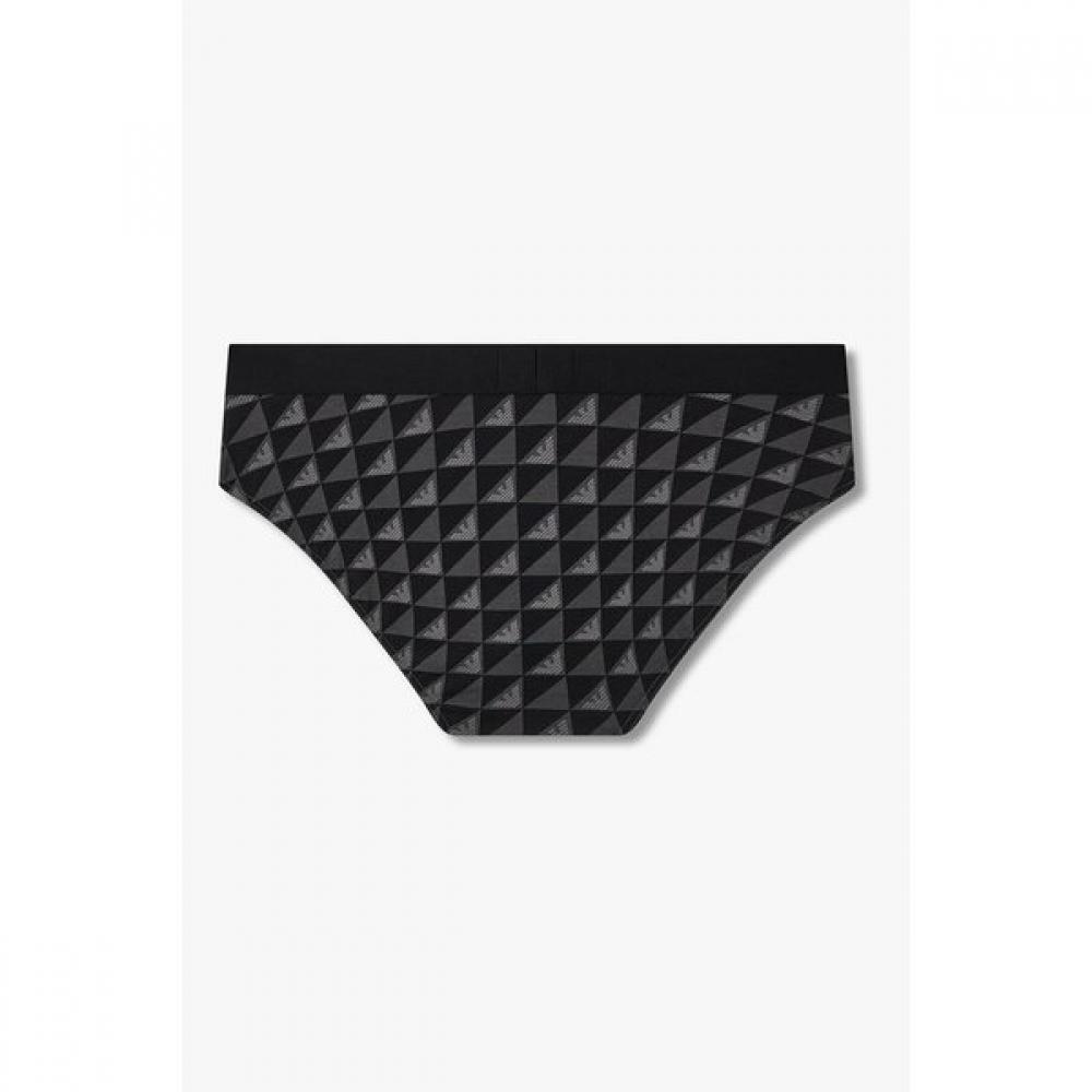 Emporio Armani Men S Solid Cotton Brief 2 pcS Set  Logo Patterned   Logo Banding