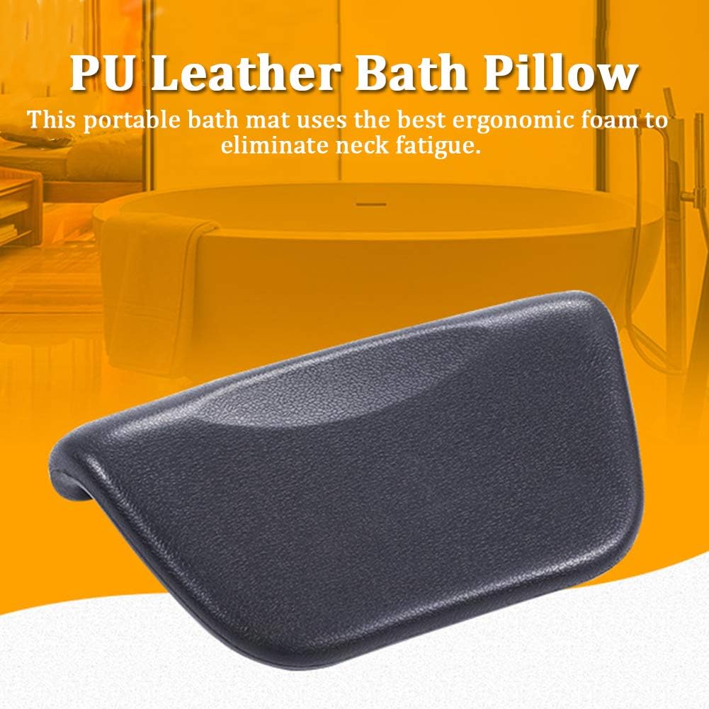 Spa Bath Pillows, Waterproof PU Leather Bathtub Pillows Neck Support Head Rest Pad with Anti Slip Suction Cups for Home Bathroom Bathtub Hot Tub Spa