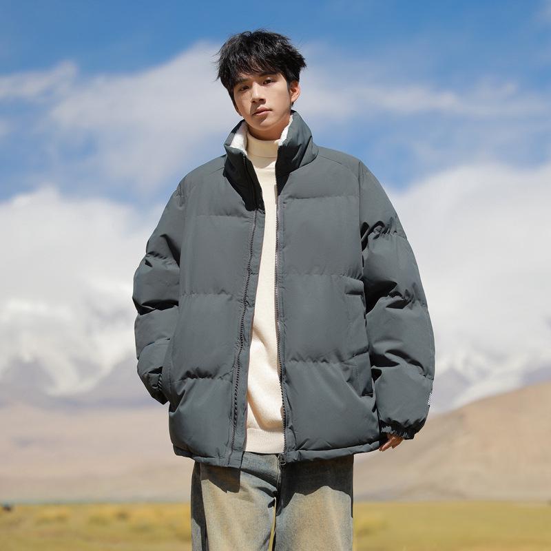 Men's 2025 Lambswool Cotton Padded Jacket - Velvet-Lined, Thick Stand Collar, Winter Warmth & Cold Protection