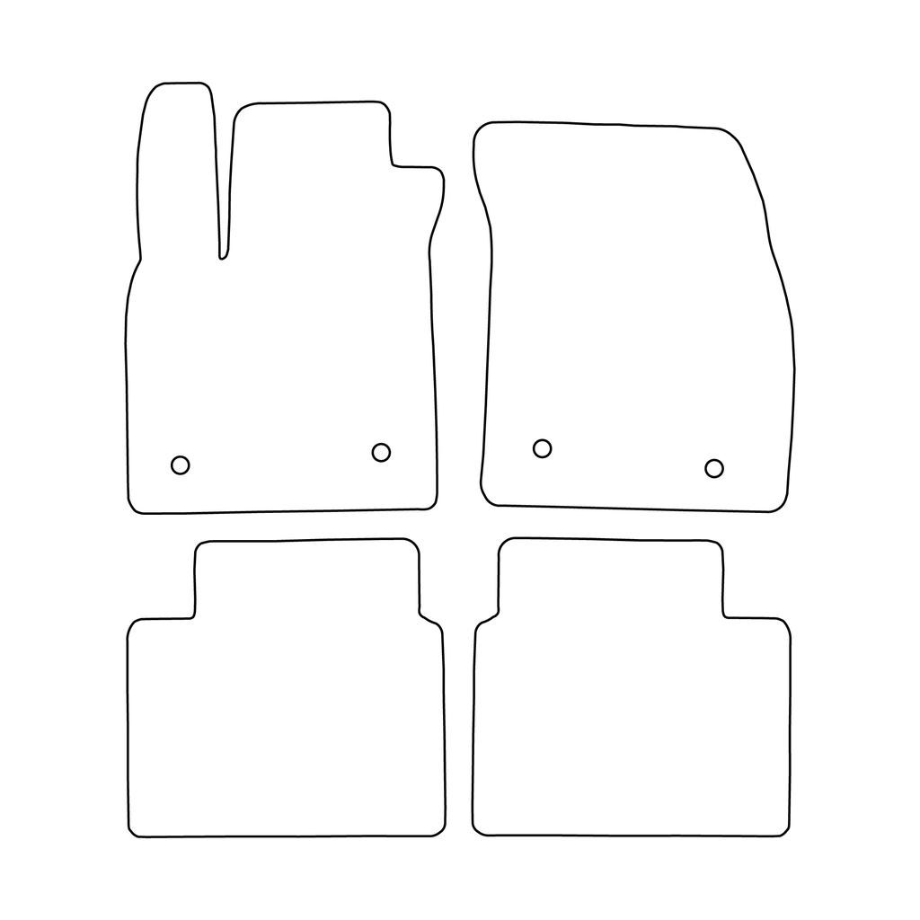 [BLM]FO052 Red - Set of Velour Floor Mats Suitable for Ford Focus IV 2018- - Red Trim