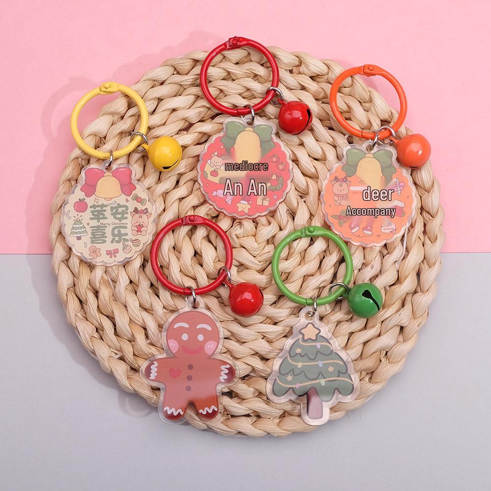 Double-Sided Santa Claus Cartoon Acrylic Keychain - Korean Style Backpack Pendant & Clothing Accessory