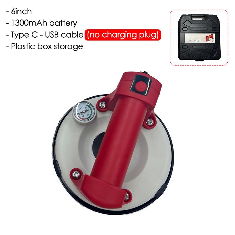 

6in 120KG Load Electric Vacuum Suction Cup with Pressure Gauge Heavy Duty Vacuum Lifter for Granite Tile Glass Storage Box Pack 120KG