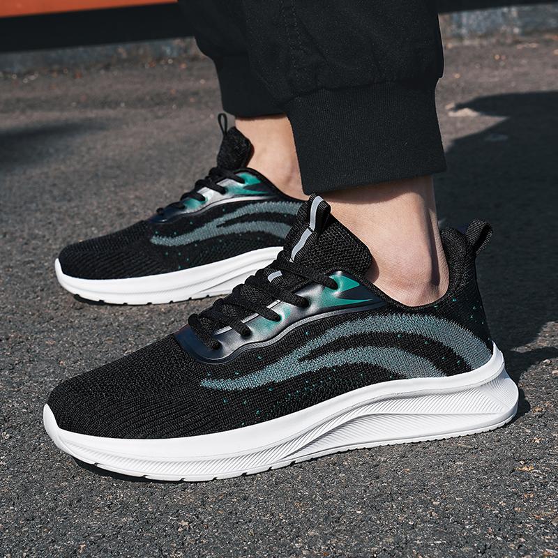 Spring black leather sneakers casual running sneakers