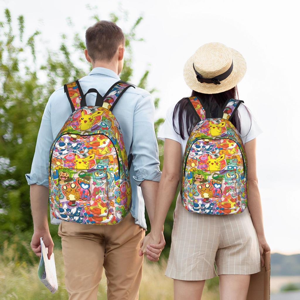 Fashion Cartoon Pokemon Theme Backpack Mochilas Super Quality Camping Retro Washable Rucksack