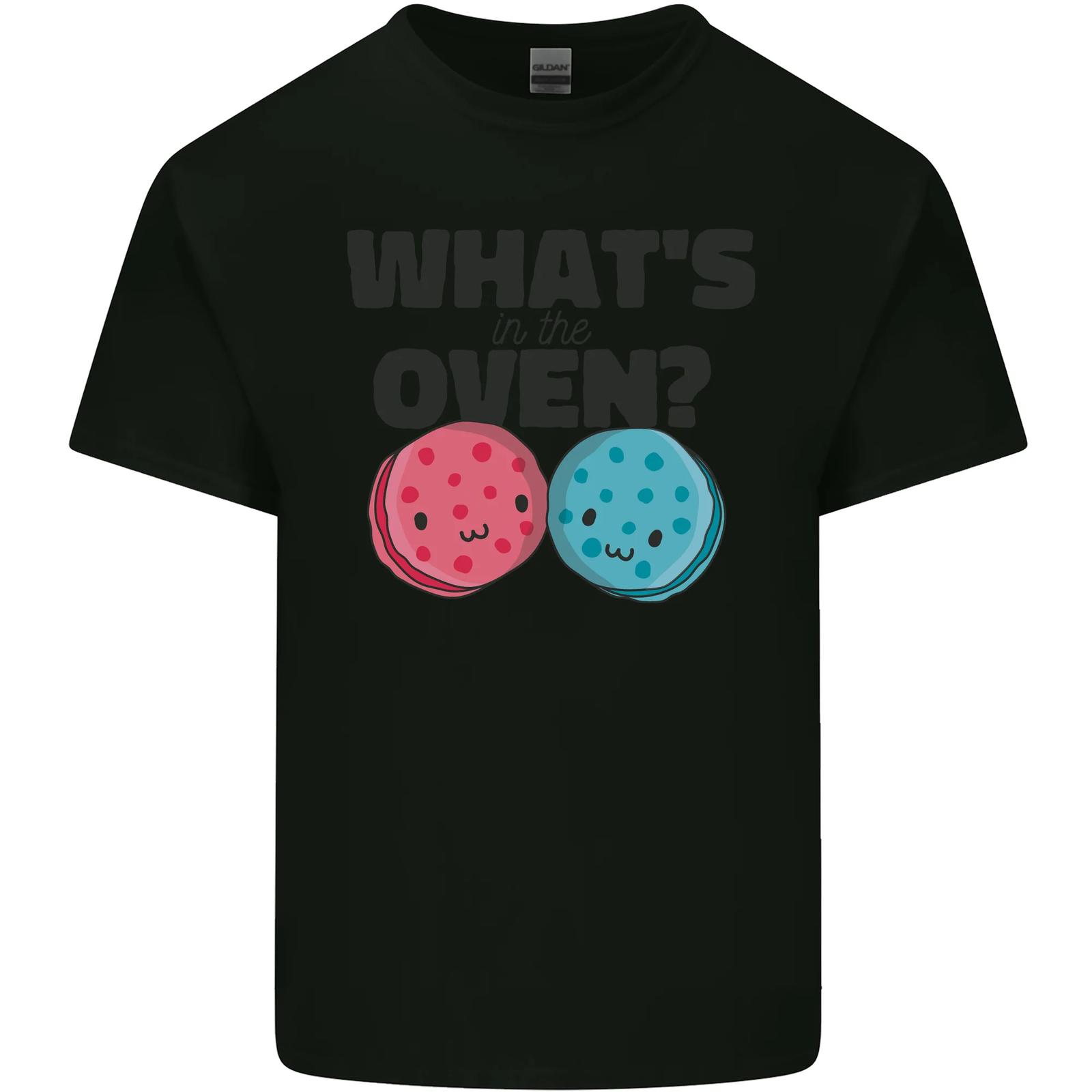 What s in the Oven Gender Reveal New Baby Pregnancy Mens Cotton T-Shirt Tee Top S