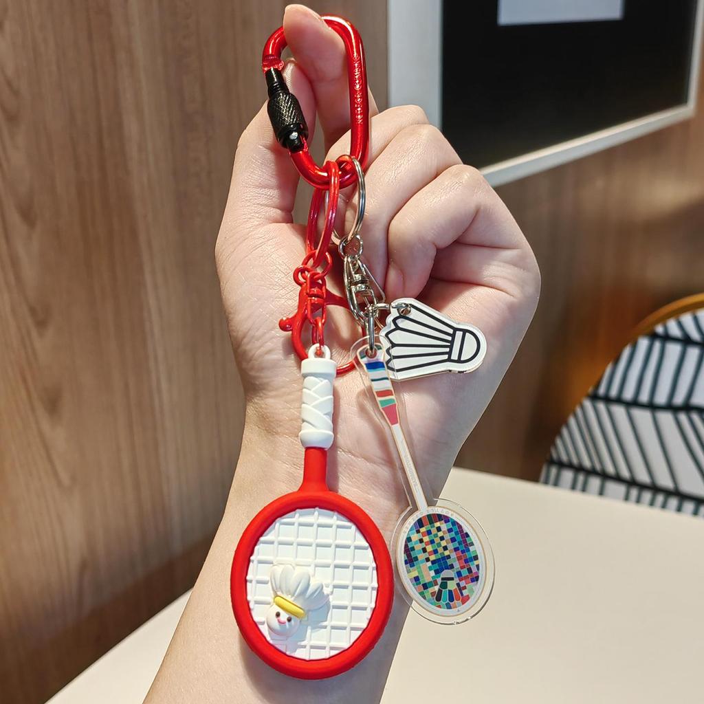 Creative Badminton Keychain Pendant - Sports Education Gift for Backpacks