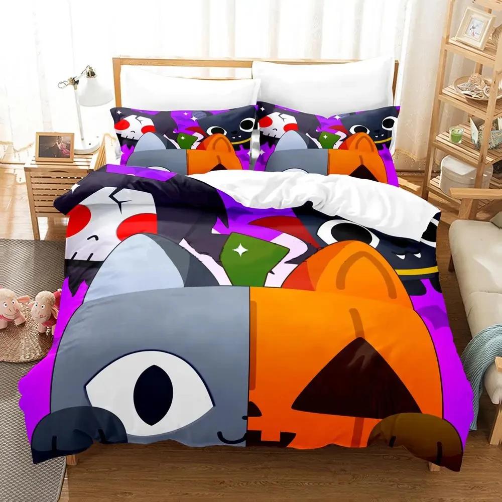 Cat Pet Simulator X Bedding Set Single Twin Full Queen King Size Aldult Bed Set Boys Bedroom Duvet Cover Sets Anime Bed Sheet Se