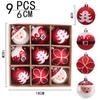 9pcs Painted Christmas Balls Christmas Tree Props Xmas Eve New Year Party Hanging Ornaments
