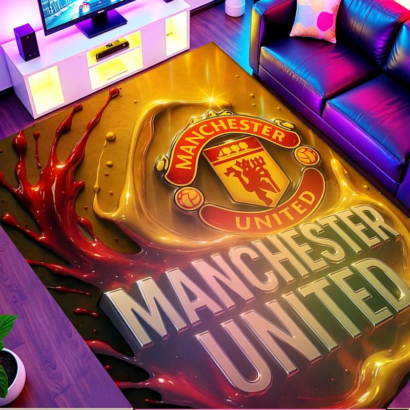 Football United F.C Print Rug, Washable Floor Carpet, For Entryway Dorm Laundry Room Office Study, Home Decor Birthday Christmas Gift