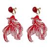 No Piercing Comfort Ear Clips Round Fish Hollow Acrylic Construction Ear Cufff Secure Fit for Active Lifestyle