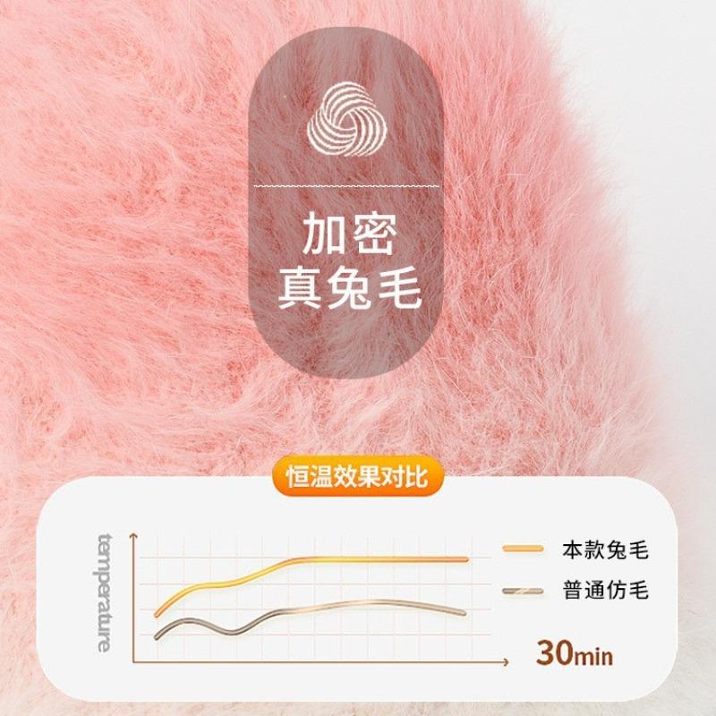 Gradual change colorful bucket hat female autumn and winter rabbit hair winter bucket hat plush warm hairy hat