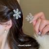 Simple diamond-encrusted snowflake hairpin light luxury side bangs clip duck bill clip exquisite super flash