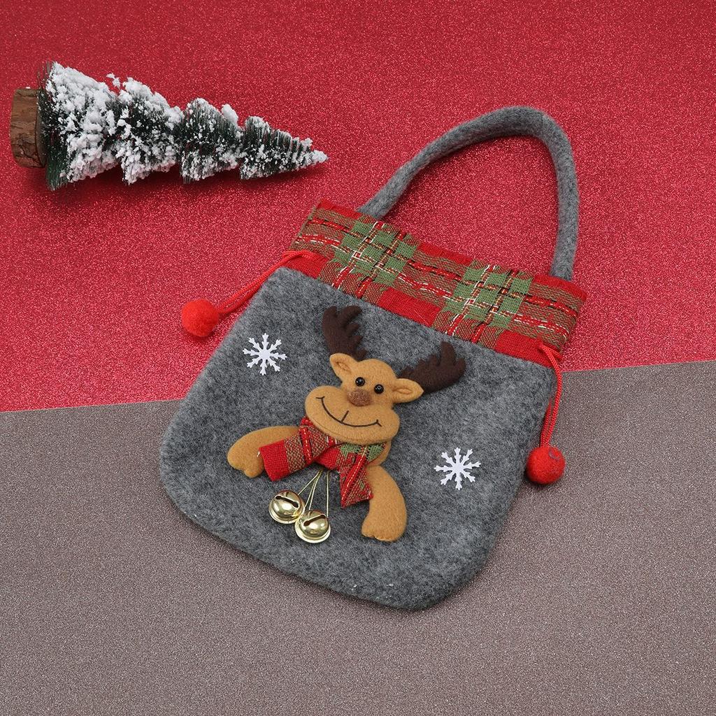 Christmas Gift Bag Tote Bag with Bell Old Man Apple Bag Christmas Child Gift Bag