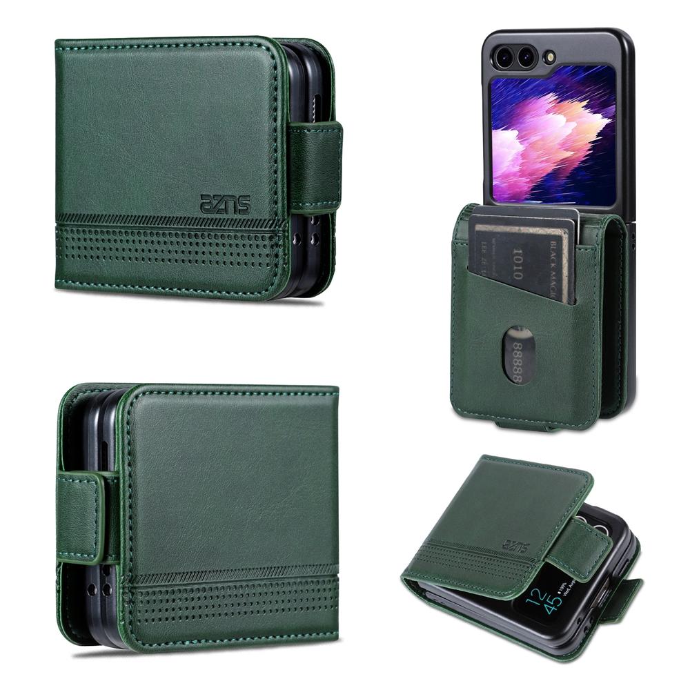 

High-end Business Sle Bla Magnetic Closure Leather Phone Case for Samsung Galaxy Z Flip 7 6 5 4 3 Shockproof Protect Shell with Card Bag Cover Galaxy Z flip 6