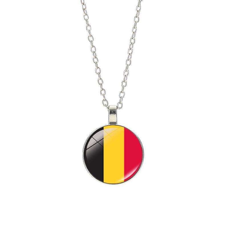 World Cup Top 32 National Flag Necklace - Football Pendant for Men & Women