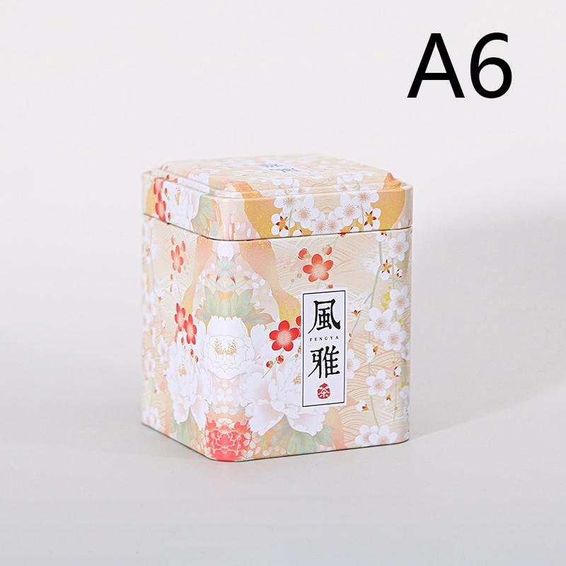 Mini Square Tinplate Storage Box Sealed Tea Caddy Small Coffee Jar Tea Leaves Container Cans Small Spices Storage Boxes