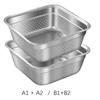 Edelstahl Waschen Gemüse Ablauf Korb Obst Lagerung Organizer Schüssel Platz Lebensmittel Becken Tablett Küche Zubehör