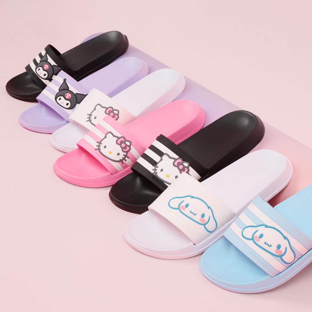 Proworldcup Pwx Sanrio Eva Hello Kitty Jenny Three Stripes Pink Women'S Junior/Student Jenny Drain-Proof Slippers Multipurpose Office Use Anywhere