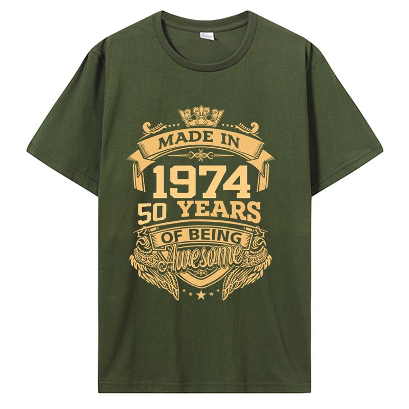 Staré Vintage 1974 Narozeninové Pánské Dámské Tričko Manželka Manžel Dárky k Narozeninám Nápisy Citát Grafické Oblečení Oversized Tričko