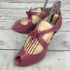 With Box Made In Japan Odette E Odile Open Toe Pumps 22.5 Pink(USED)