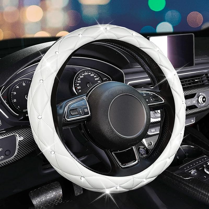SuperKaKa Pink Steering Wheel Cover, Auto Cute Girly Car Interior Accessories Coquette Aesthetic Decoration Stuff