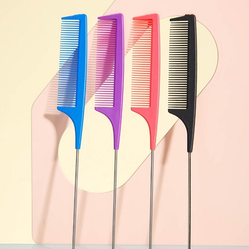Parting Combs for Braiding Hair Hair Comb Metal Tail Comb with Stainless Steel Pintail for Sectioning Parting and Styling