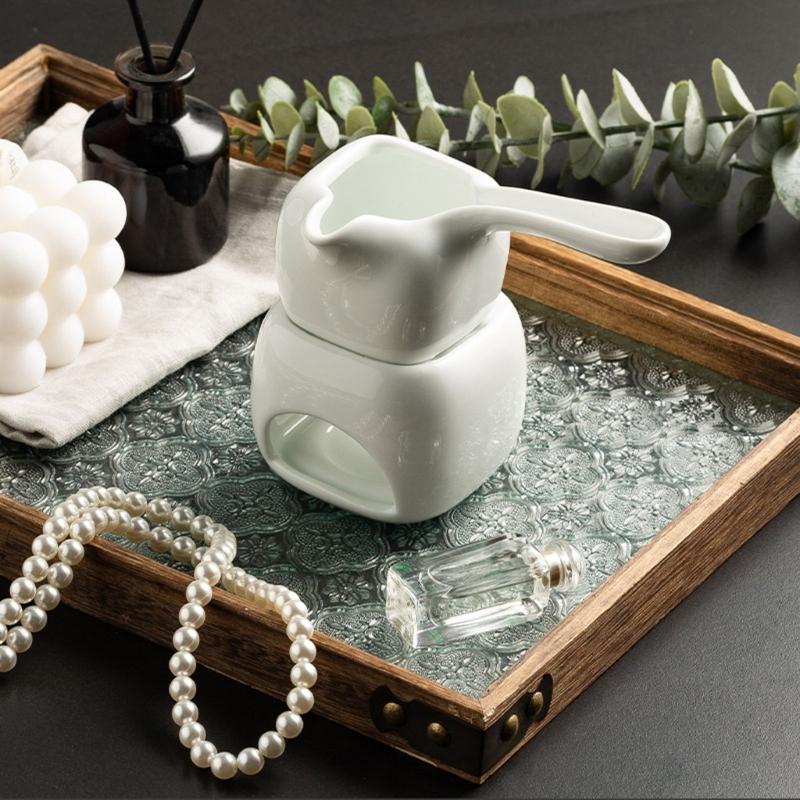 Ceramic Tealight Candle Holder,Oil Burners for Scented Oil,Tealight Wax Warmer Decoration Bedroom,Living Room Decors