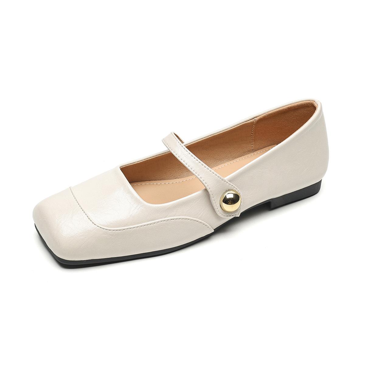 

Weiwei girl 8929-6 ретро французские одинарные туфли женские балетки с квадратным носком и небольшим горлом с туфлями Мэри Джейн 35 бежевый