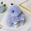 Frosted Bunny Plush Keychain 15cm Soft Faux Rabbit Fur Pendant for Bags Keys Cute Standing Stuffed Animal Adorable Birthday Gift for Girls Rabbit