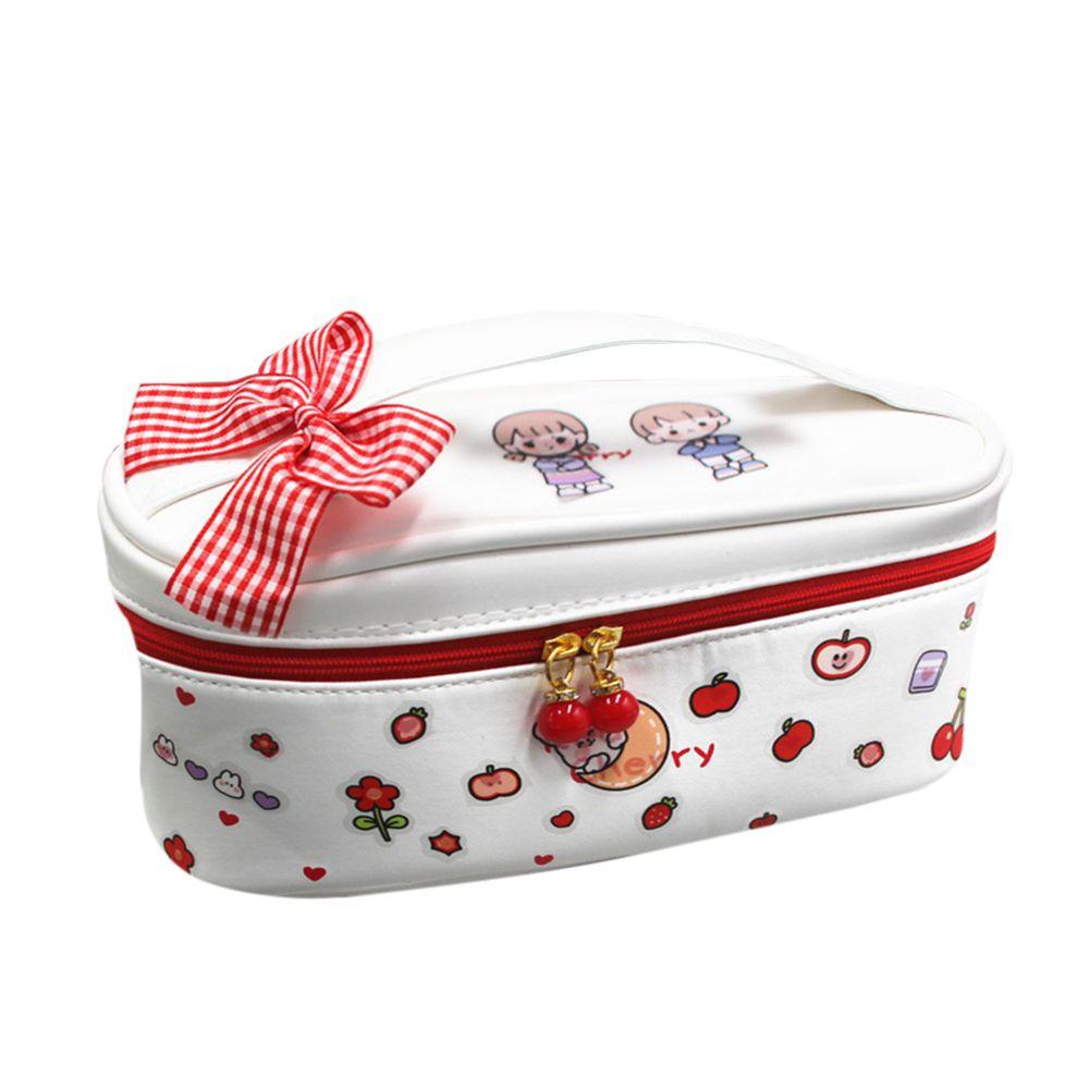Creative PU cute pencil case school storage bag Leather cosmetic bag big pen case for girl pen bag Strawberry kawaii pen