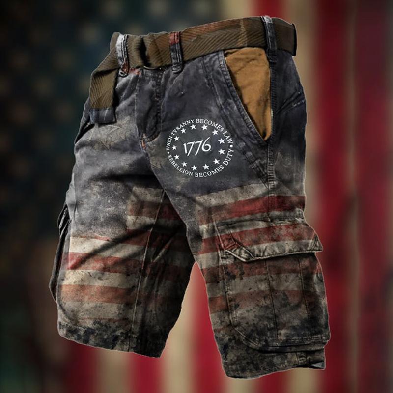 Men's Summer New Style European And American Style Halloween 3D Digital Printing Exaggerated Shorts Zipper Strange Pants