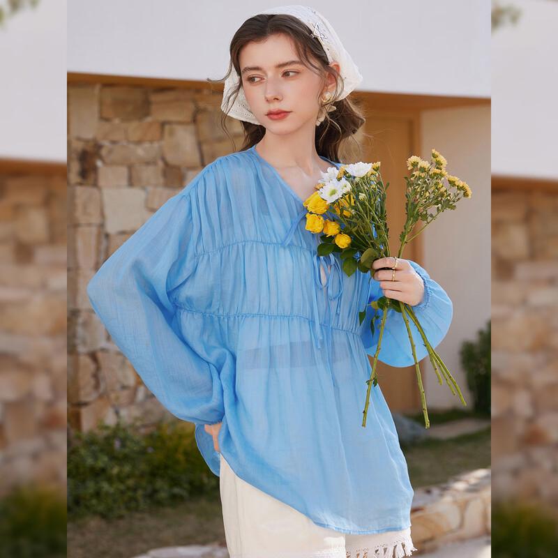 

Simple Loose Ramie Pullover Shirt M