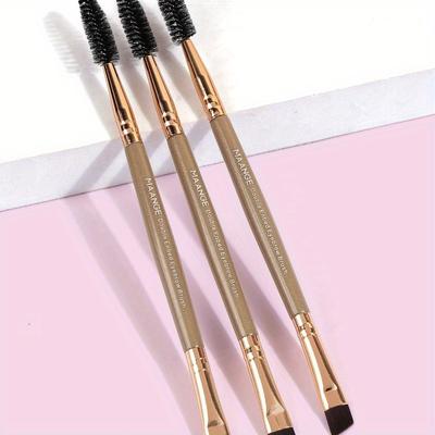 Professional Double-Ended Eyebrow Brush Set, Makeup Tools with Soft Fiber for Easy Carrying, Brush for Travel