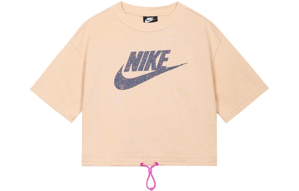 Nike Crop Tops Women's Pink Crew Neck Moderate CJ2276-287