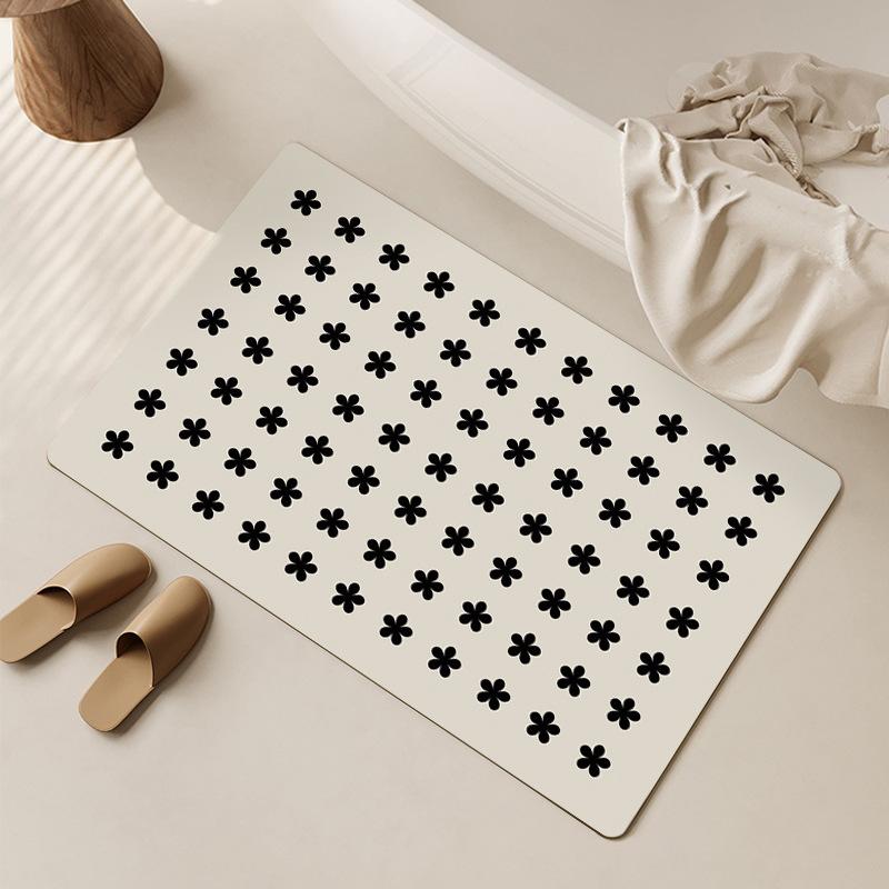 

French-style Bathroom Diatom Mud Floor Mat High-end Bathroom Water Absorption Fast Drying Anti-slip Mat Toilet Easy-to-maintenance Foot Mat 40 * 60cm
