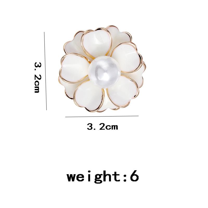 Classic Pearl Camellia Brooch Handmade With Oil Dripping Technique High-End Colorfast Women'S Accessory Anti-Exposure Pin