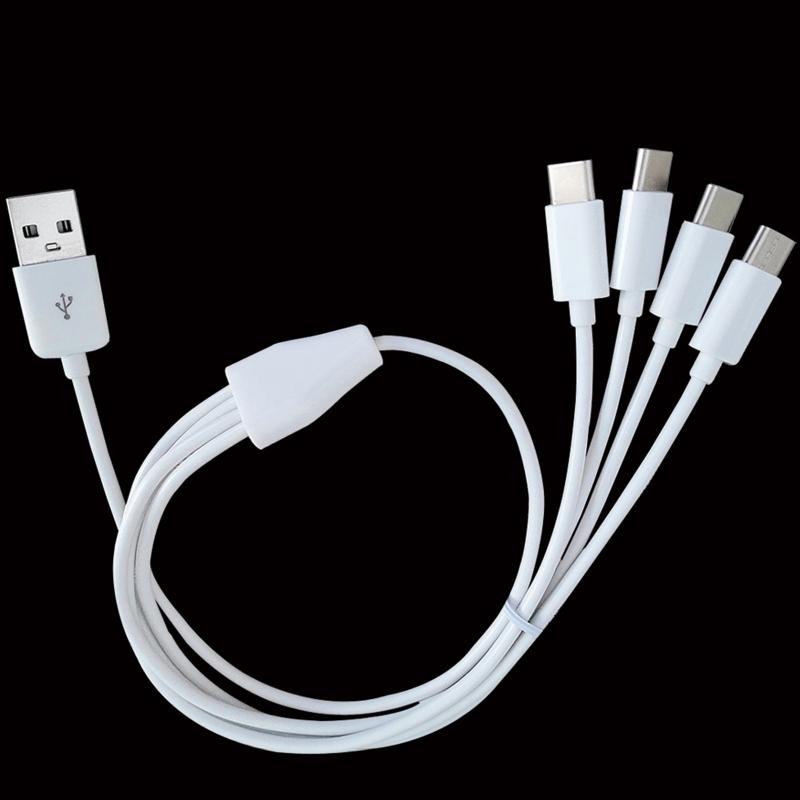 USB C Multi Charging Cable 4-in-1 Charging Cord with Type C Connectors Universal Charger Adapter for Tablet Phone