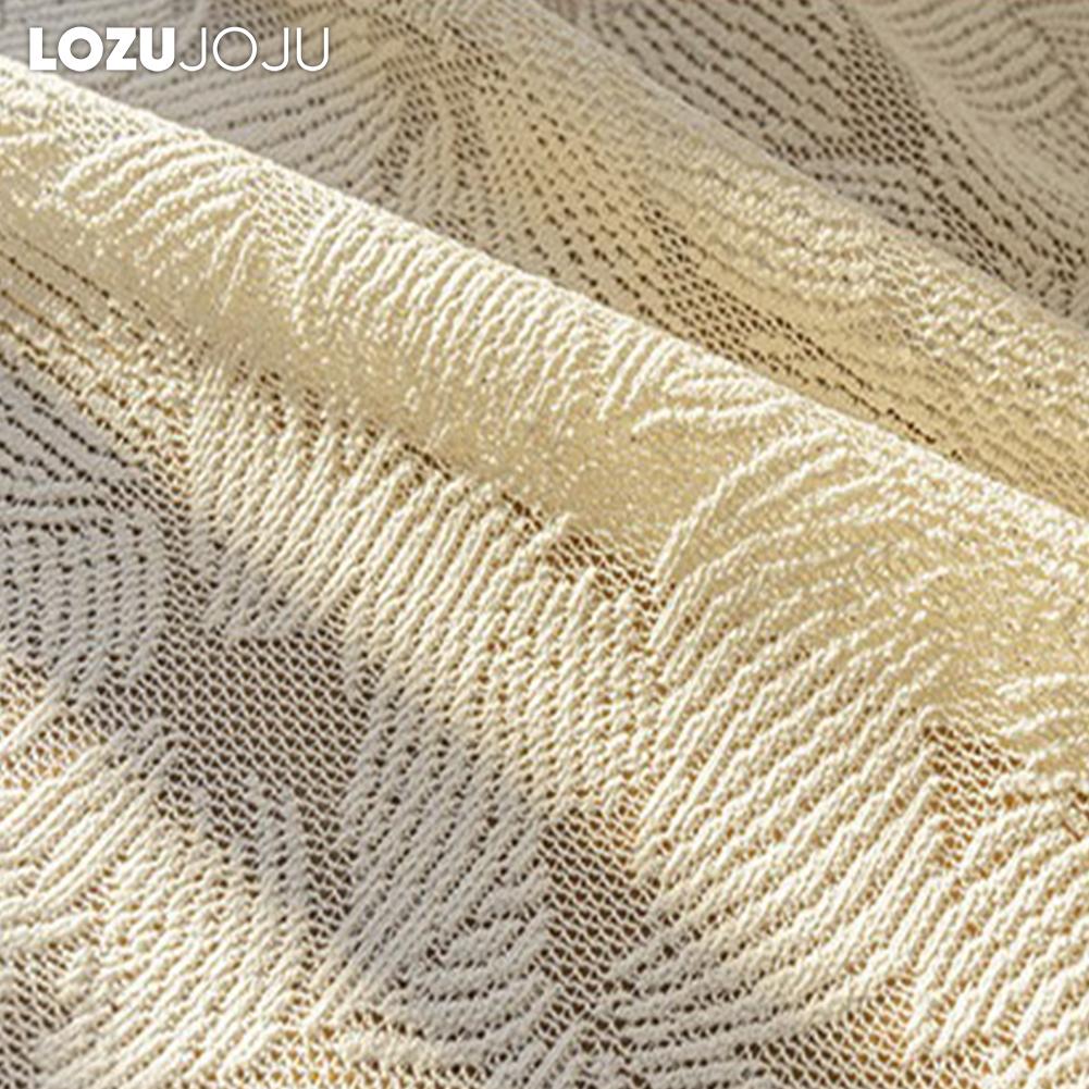 1PC LOZUJOJU Romantic and Exquisite French Hollow Transparent Tulle Beige Jacquard Sheer Curtain for Living Room Bedroom Balcony Window Home Decor
