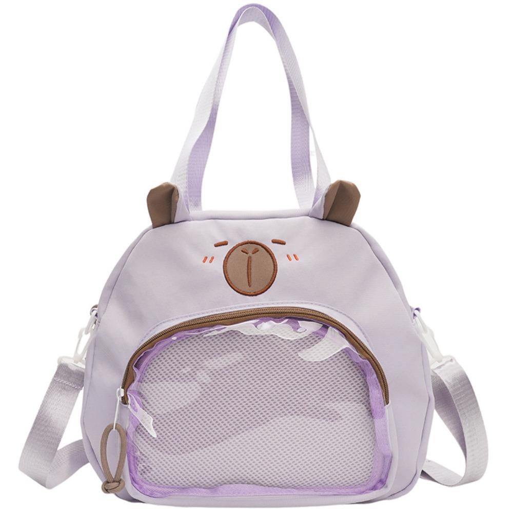 Large Capacity Capybara Shoulder Bag Harajuku Canvas Tote Bag Lovely Transparent Itabag  Shopping