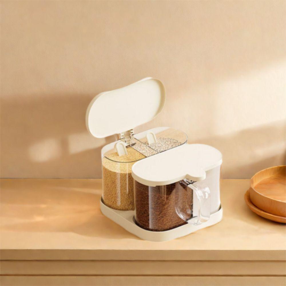 Sealed Rotatable Seasoning Box Plastic Sugar and Salt Container  Kitchen
