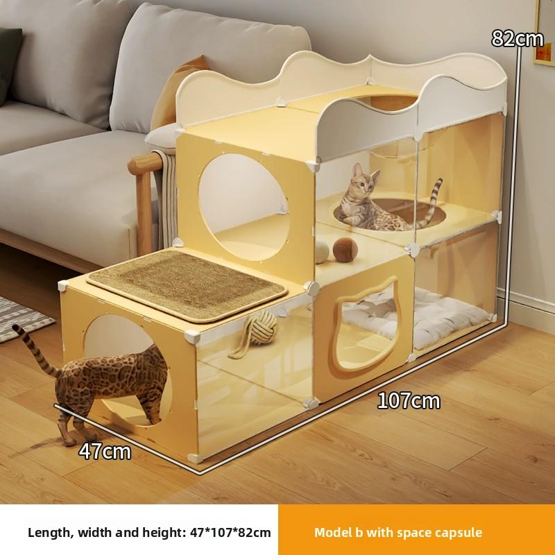 Multi-Level Cats Condo Space Saving Cat Climbing Frame Compact Cat Activity Center for Small Apartments All-in-One Cats Tower