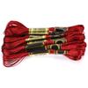 24Pcs CrossStitch Thread Red Embroidery Glossy Braided Floss HandMade Yarn Cotton Skeins