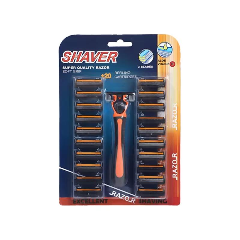 Barbermaskin Splitter nytt design barberhøvel for menn Barbering trelags barbermaskin Gjenbrukbar barberhøvel importert blad med flere verktøyhoder Bytt ut